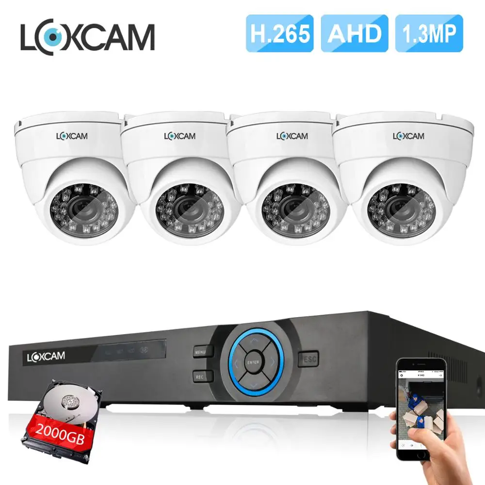 LOXCAM h.265 4CH 1080P DVR комплект 4ch CCTV система 4 шт. 960P IP66 in/наружная система безопасности домашняя видео набор для наблюдения