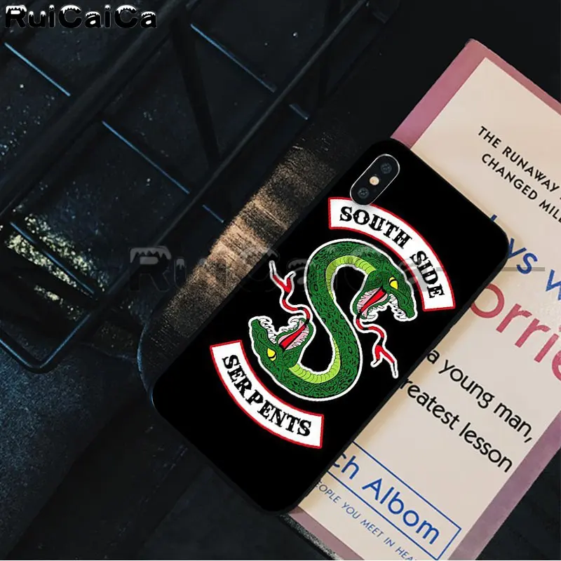 Ruicaica ривердейл "South Side serpents" Smart Cover Черная мягкая крышка чехол для телефона для iPhone 5 5Sx, 6, 7, 7 plus, 8, 8 Plus, X XS MAX XR