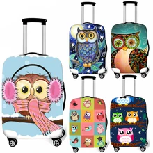 Милый эластичный защитный чехол для багажа с совой, аксессуары для путешествий, защита от пыли, чехол для багажа, водонепроницаемый чехол на колесиках, чехол для костюма, чехлы