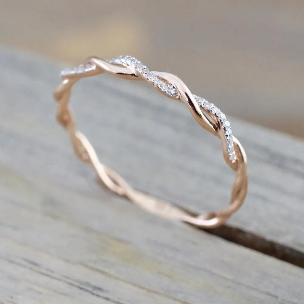 Покрытием изогнутый дизайн свадебное кольцо на палец группа простой подарки кольцо моды Обручение кольцо элегантный