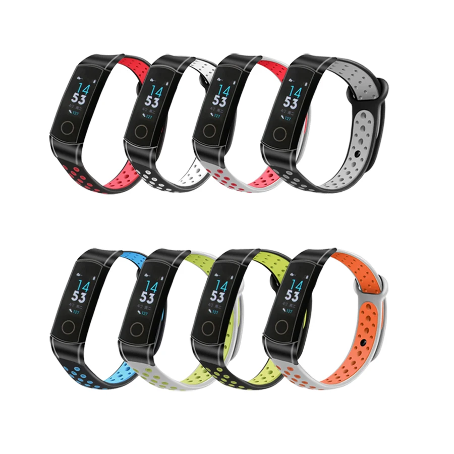 

For Honor Band 4 Strap Metal Connector Silicone Wristband Stainless Steel Band for Honor Band 4 Bracelet Accessories