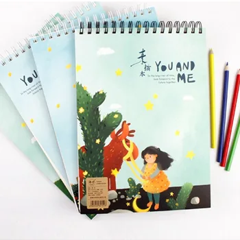 

4pcs A45 Korea Stationery New A4 Sketchbook Factory Wholesale Student Coil Sketchbook Vertical