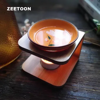 

Zen Natural Bamboo Wood Incense Burner Aromatherapy Stove Night Light Yoga SPA Censer Candle Essential Oil Heater Heating Decor