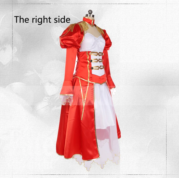 Discount Custom size fate grand order Saber Nero Claudius Augustus cosplay costume female red dress Halloween Carnival Anime clothes cos 5