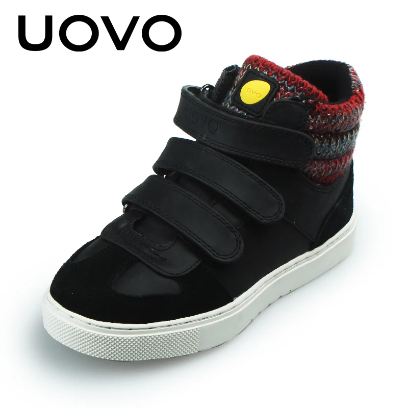 UOVO Brand Kids Shoes Autumn Winter Kids Sport Shoes Black Sneakers For Boys And Girls Casual Shoes Rubber Sole Size 30#-39#