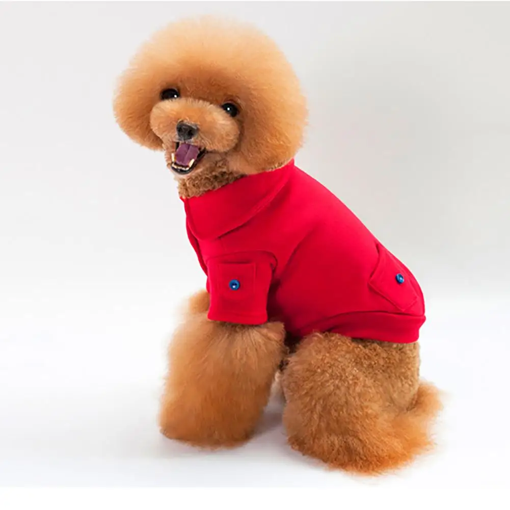 Lovely Dog Pet Puppy Clothes Turn Down Collar Button Coat Jacket Shirt Apparel hot | Дом и сад