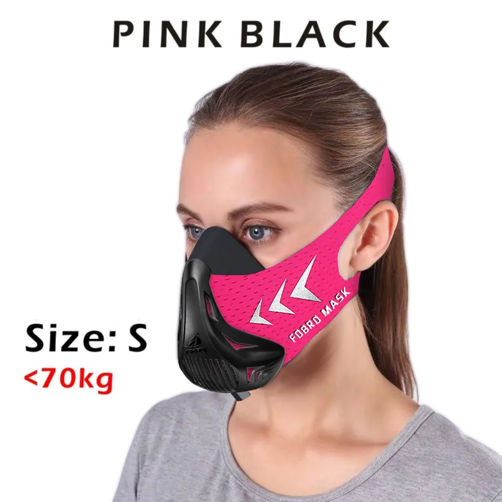 Спортивные маски для мужчин и женщин Phantom хорошего качества тренировочные спортивные фитнес Mask2.0 горячая Распродажа хорошее качество EVA Пакет с боксбесплатная маска - Цвет: Pink Black S