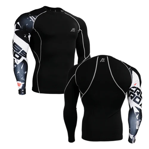 

Compressed Base Layer Tights Men`s Single Sleeve Printed Quick-dry Ultra-light Fitness Running Workout Tops Shirt CPB17