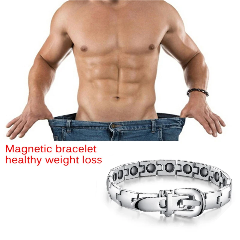 Для женщин потеря веса Магнитный Био энергия мужчины один ряд здоровья магнитный Серебряный турмалин браслет ювелирные изделия продукт для похудения