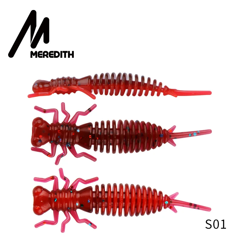 От магазина MEREDITH 8 шт./лот личинка реалистичный живых насекомых 1,7g 62 мм с наружной резьбой Мягкие Приманки форель червь приманки, мягкие приманки для рыболовных снастей - Цвет: S01