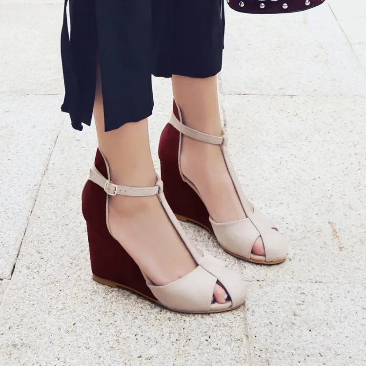 Женские босоножки Новая модная летняя женская обувь из флока с пряжкой на высоком каблуке, размеры 34-39