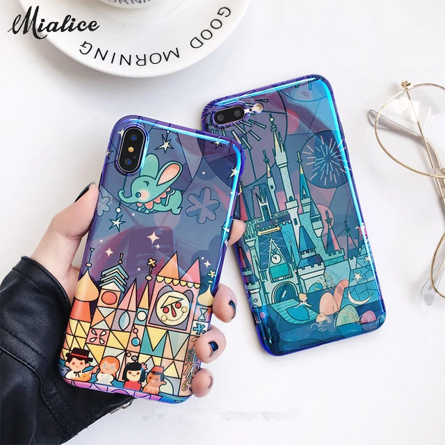 Fairy tale Castle phone Case for iphone X 7 7Plus Shiny fireworks soft silicon For 6 6s+ 8 8Plus Free Shipping | Мобильные телефоны