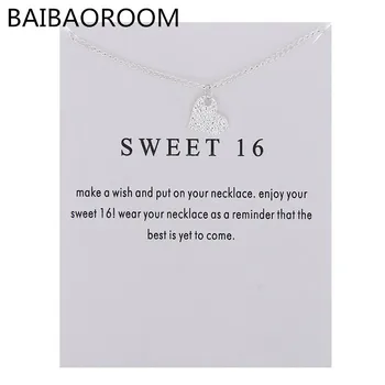 

12pcs Fashion Jewelry Sweet 16 Heart Love Necklace Pendant Accessories Women Gifts