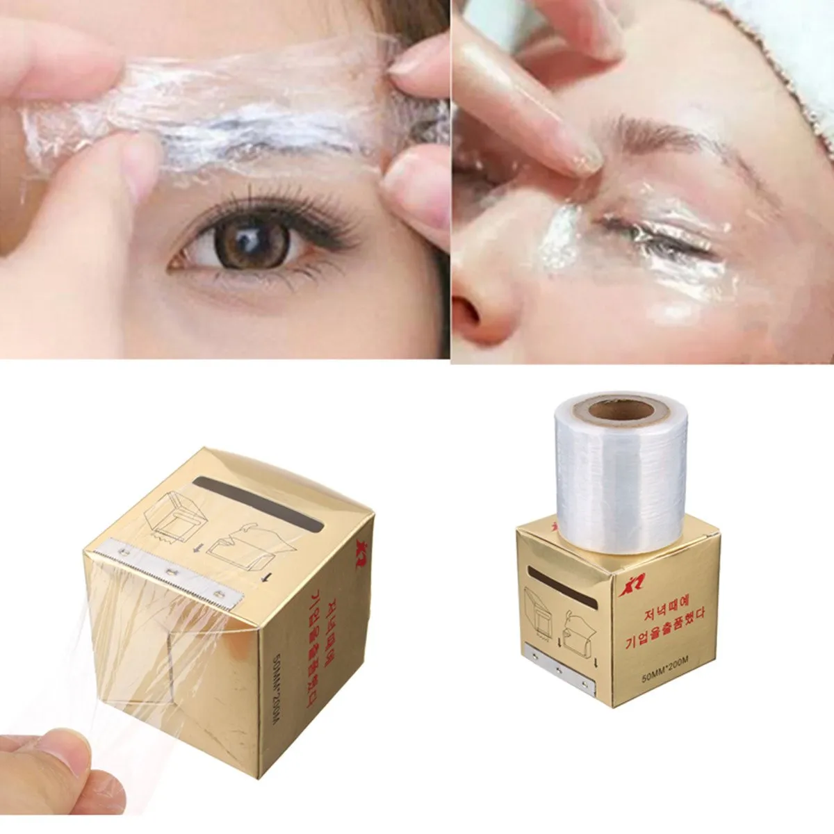New 1Box Tattoo Plastic Wraps Cover Preservative Film Semipermanent Makeup Tattoos Eyebrow Liner Tattoo Accessory 50MM
