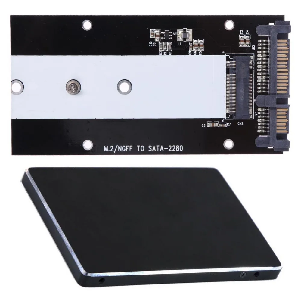 Переходник B Key M.2 NGFF SSD на SATA 2 5 дюйма адаптер для 2230/2242/2260/2280 Box с металлическим