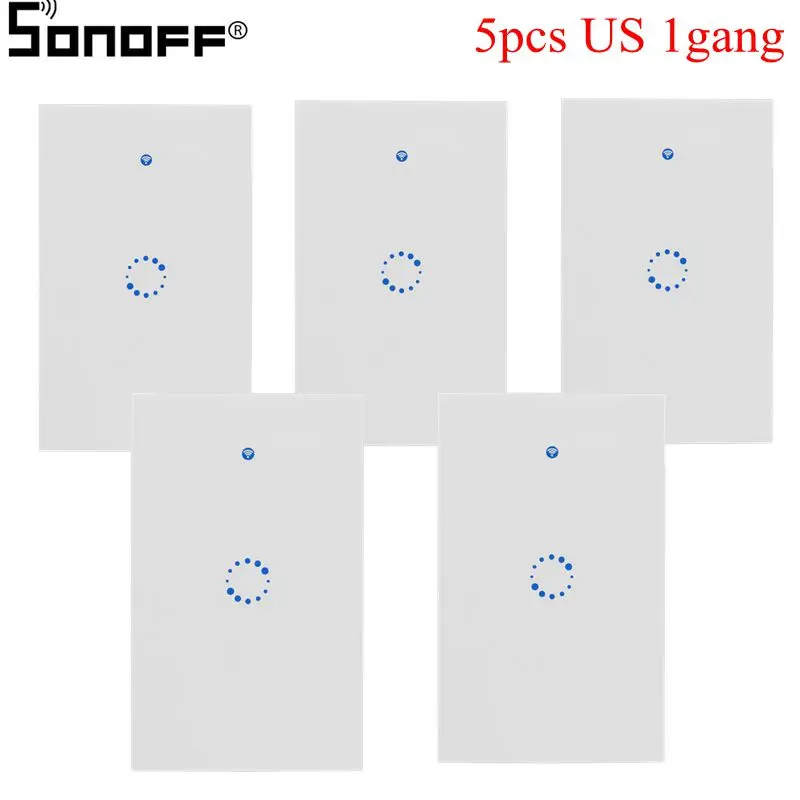 

[Package sale] 5pc Sonoff T1 Smart Switch 1-3Gang WiFi & RF 86 Type EU Smart Wall Touch Light Switch Smart Home Controller Work
