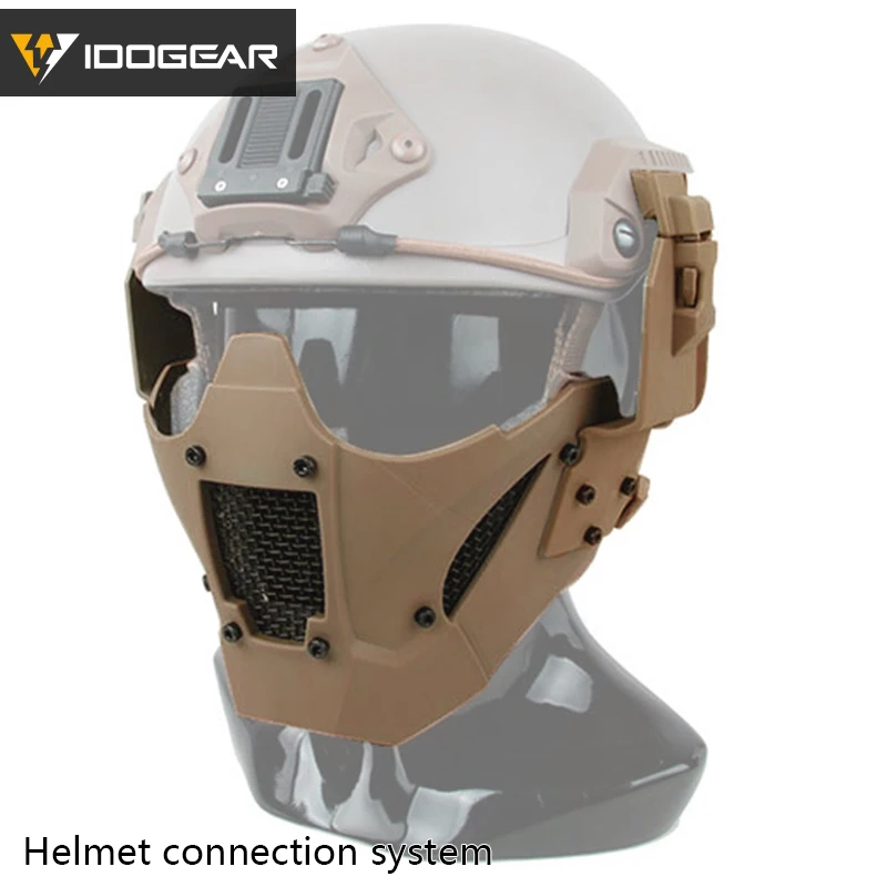

IDOGEAR JAY Fast Mask Half Face Breathable mesh modular design fast helmet Combat Gear Airsoft Adjustable Tactical Black 3603