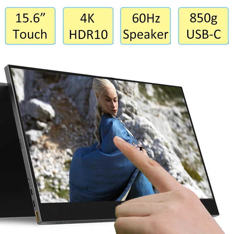 

15.6 Inch 4K High Quality Touch Screen PD45W Power Supply Portable Expansion Touch Monitor For Laptop PC Computer Phone 60Hz