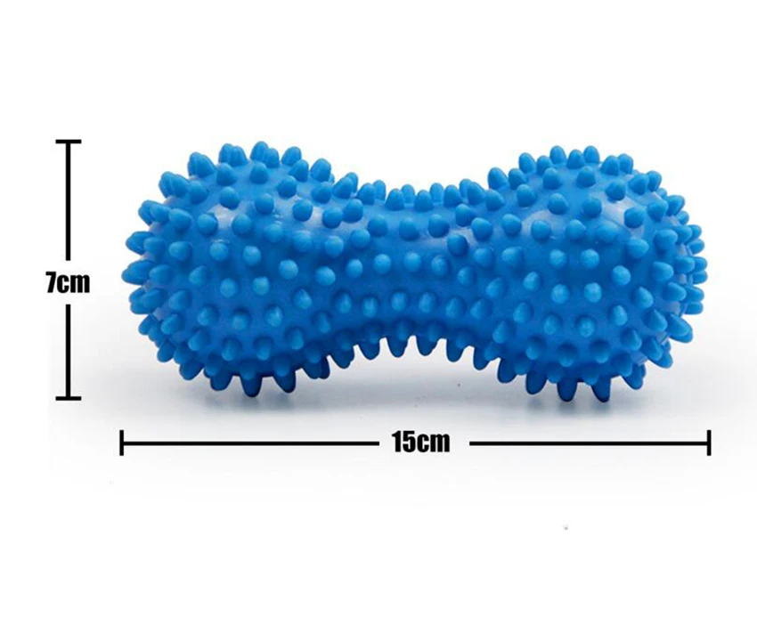 HANRIVER 1 pcs 15 x 7 cm Peanut Massage Ball Roller Soft Reflexology Stress Relief for Palm Foot Arm Neck Back Body Hand