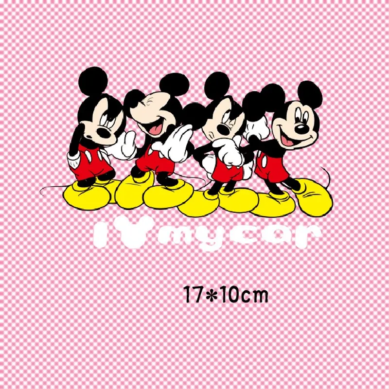 

17x10cm Cartoon mouse Iron On Stickers Washable Appliques A-level Patches Heat Transfer For DIY T-shirt Accessory Clothes Jeans