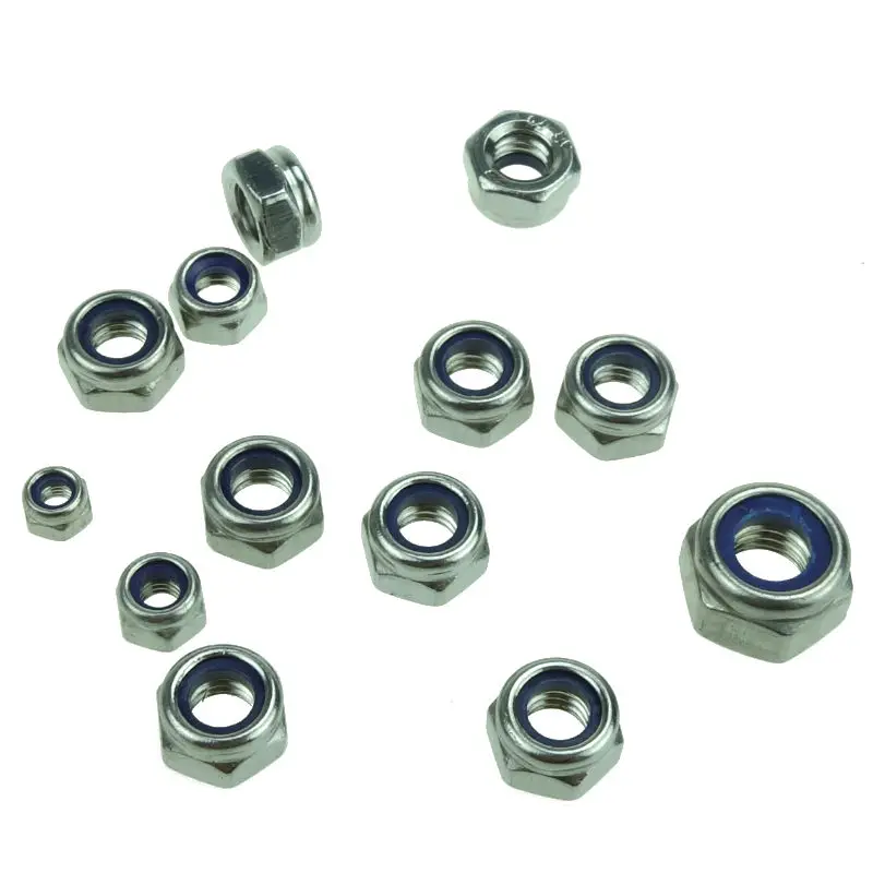 

DIN985 M2 M3 M4 M5 M6 M8 M10 M12 M14 M16 M18 M20 stainless Steel 304 Self-locking Nut Lock Nut Locknut Slip Nylon Hex Nut