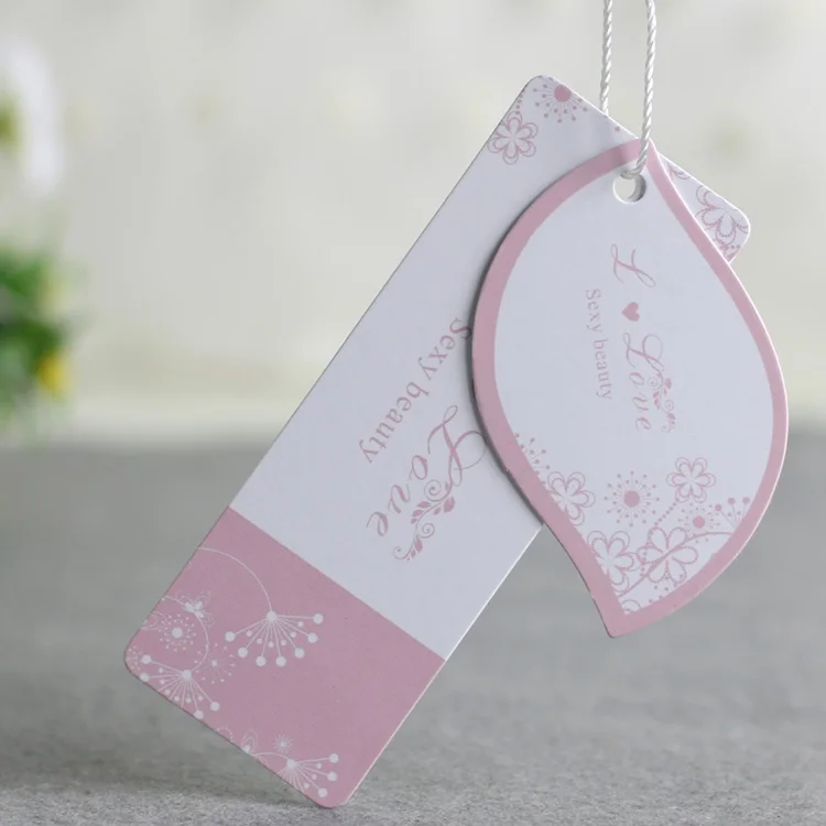 Customized fashion design high quality kraft brand small hang tag/underwear/dressin Garment