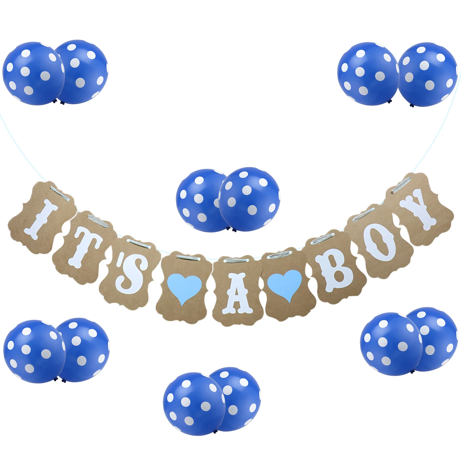 

12 pcs Pink Blue Orange Latex Polka Dot Balloon Its A Girl Its A Boy Banner for Baby Shower Decoration Birthday Party Supplies