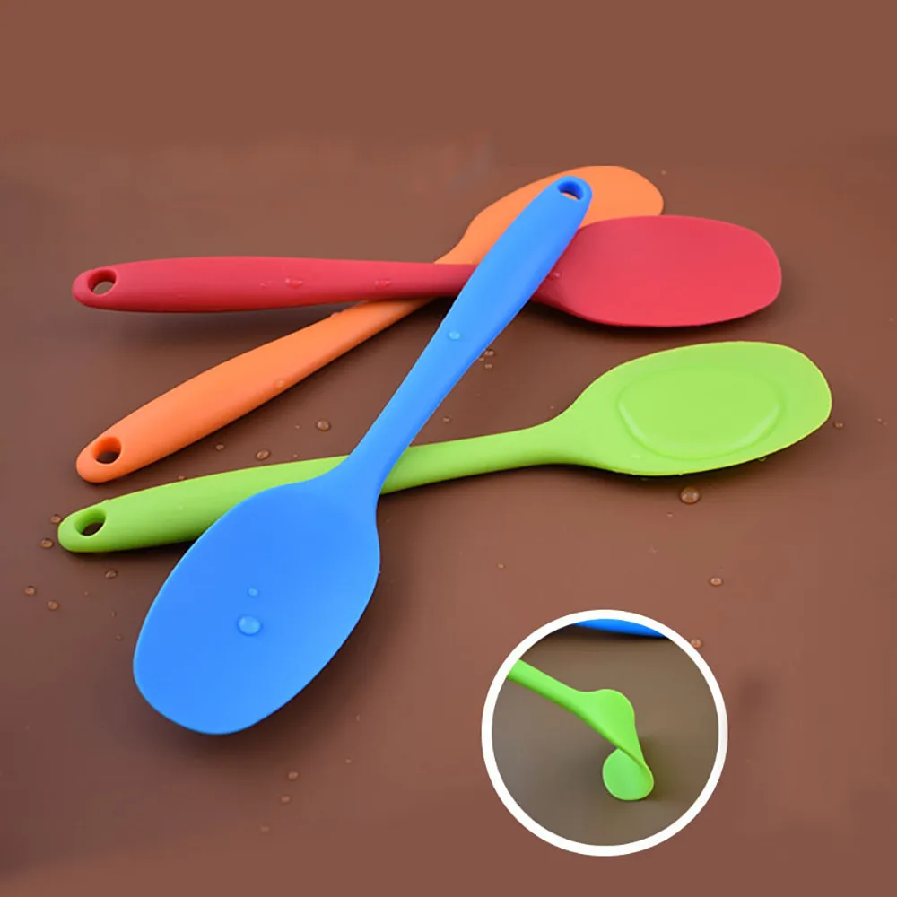 Silicone Kitchen Bakeware Utencil Spoons And Scoop Cooking Tools Condiment Utensil Coffee Spoon Kids Tableware Healthy L*5