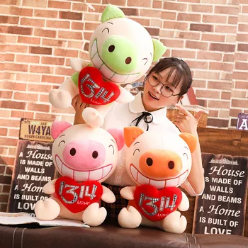 

1pc Funny Piggy Plush Toy Soft Big Tooth Pig Stuffed Cartoon Animal Doll Lover Accompany Toys Girlfriends Valentine's Day Gifts