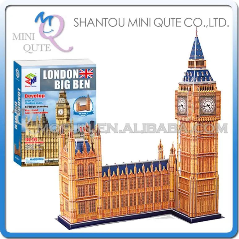 16pcs/lot Mini Qute London Big Ben building world architecture 3d paper diy model cardboard puzzle educational toy NO.B568-1 | Игрушки и