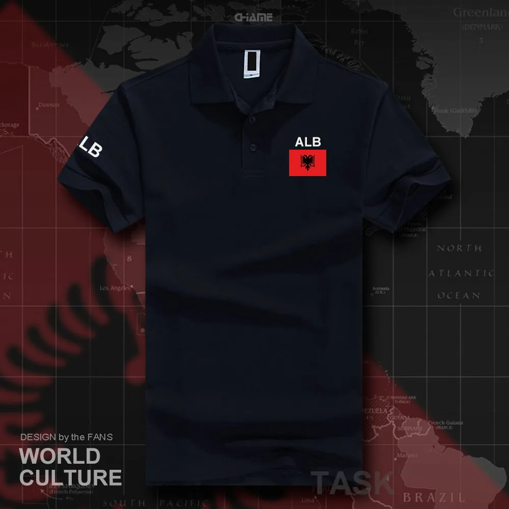 ALB Albanian мужские рубашки поло с коротким рукавом, брендовые, с принтом для страны, хлопок, Национальный флаг, повседневная одежда