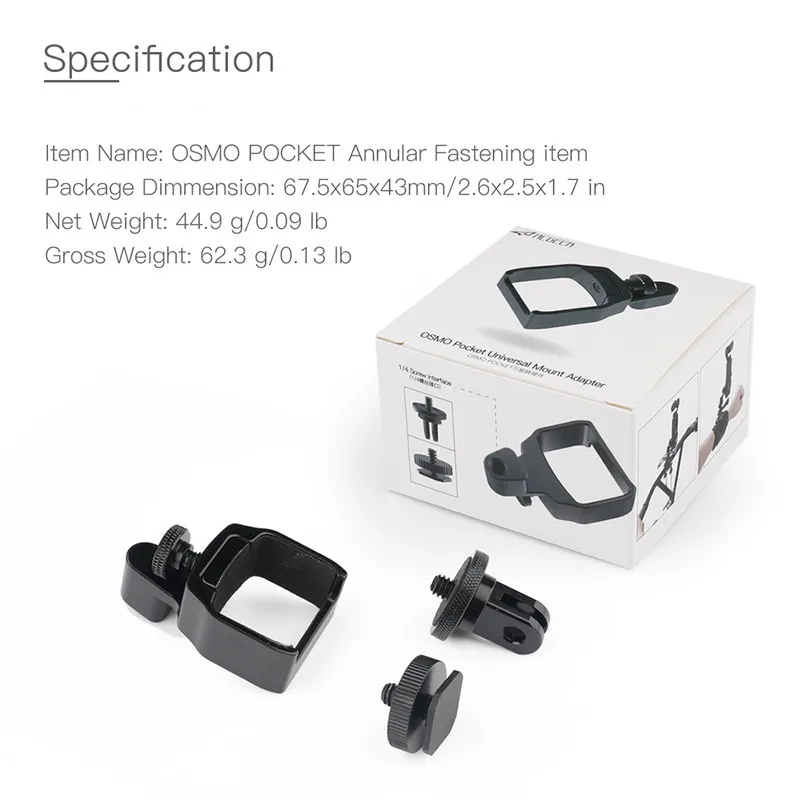 osmo Pocket  Metal clip Fixed adapter Support selfie stick tripod mount For DJI osmo Pocket camera accessories 1 (5)