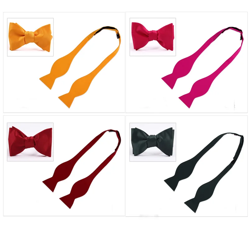 Bow Ties Self Tie Men's Fashion Solid Color Bowtie Adjustable Business Wedding Papillon For Men Accessories