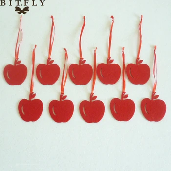 

BITFLY 10pcs Christmas Felt apple Christmas tree pendants New year festival party hanging decoration home decor DIY accessories