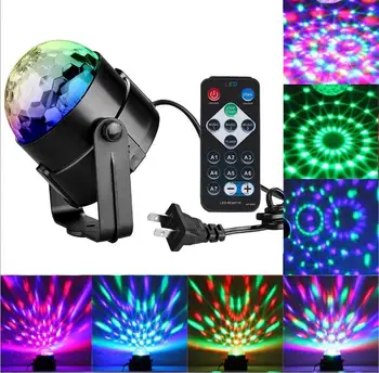 

Mini Magic Ball Voice Control Stage Lighting Auto Rotating RGB LED Par DJ Controller Disco Ball Party Light