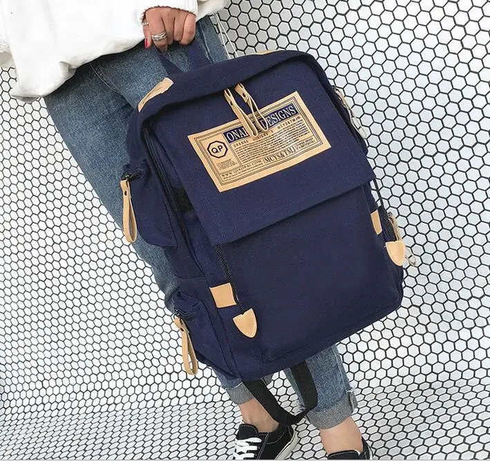 

2019 New canvas backpack retro backpack fashion folding student bag