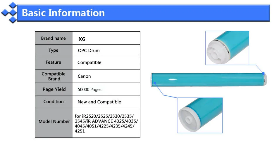 1X Жако совместимый фотобарабан сменный для canon IR 2520 ir2525 IR2520i IR2522 2530 IR2545i IR Advance 4025 4051 4225 многофункциональное устройство