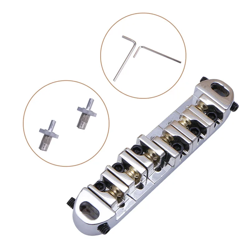 

Zinc alloy and Rollers Silver Electric Guitar Chrome Locking Tune-O-Matic Bridge