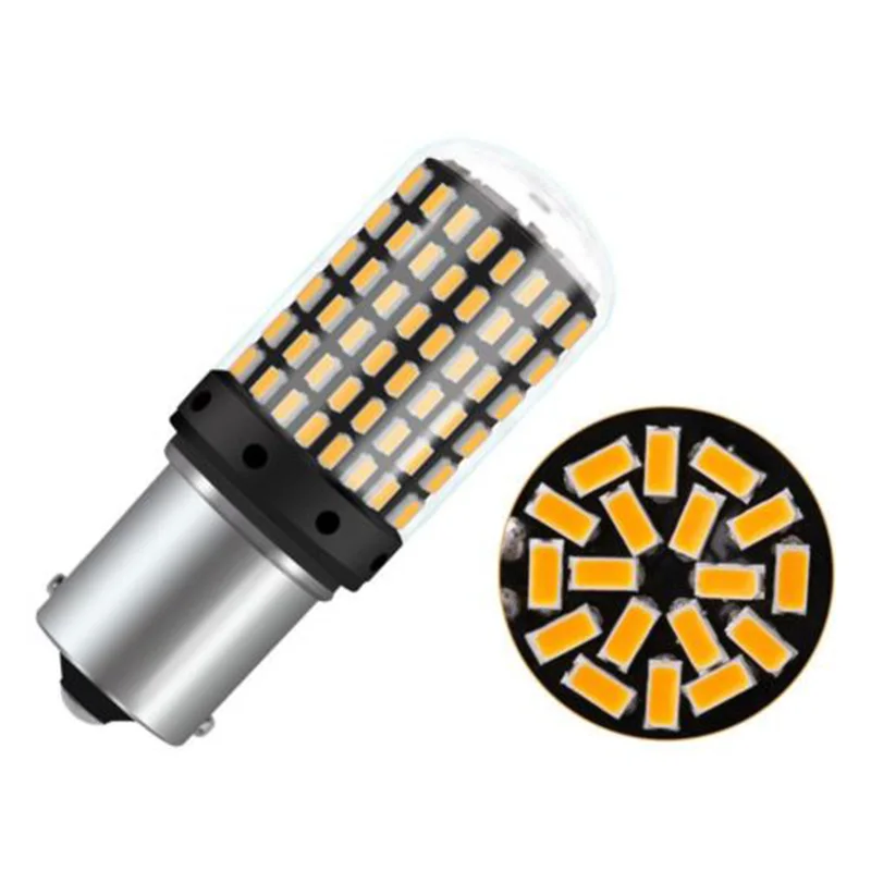 2x12 V 1156 144SMD BAU15S PY21W 3000K Желтый авто светодиодный поворотник Светильник лампы