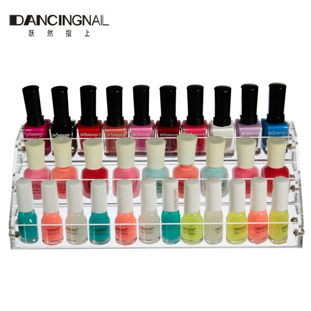 3 Layers Clear Acrylic Nail Polish Display Lipstick Cosmetic Varnish 3 Layers Clear Acrylic Nail Polish Display Lipstick Cosmetic Varnish Holder Stand Case Wall Storage Makeup