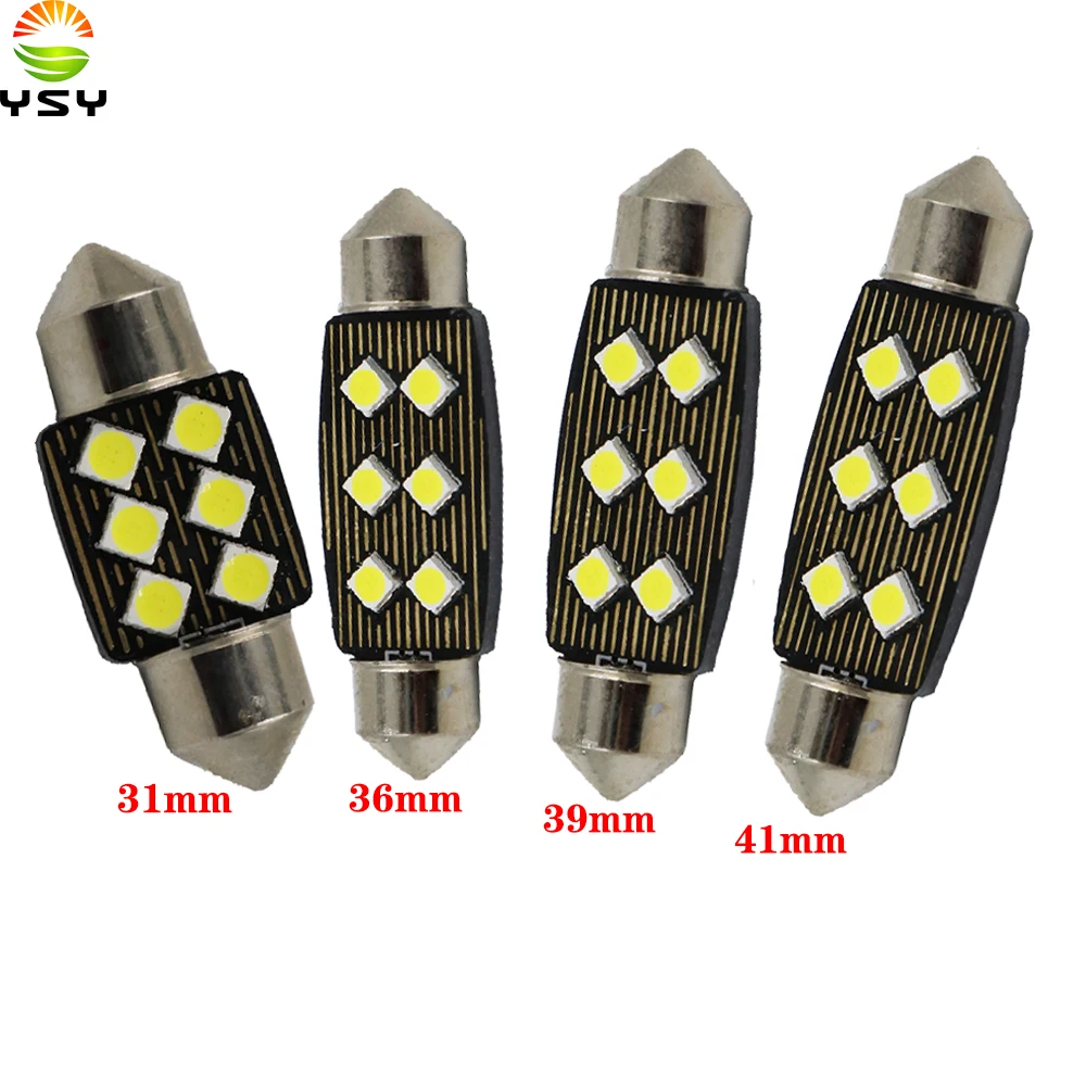 YSY 10 шт Высокое качество 31 мм 36 39 41 C5W C10W 3030 LED CANBUS автомобильный гирлянда свет авто
