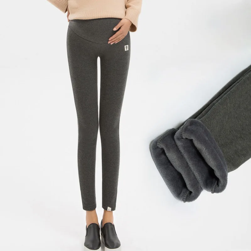 Maternity Winter Cashmere Leggings Pants For Pregnant Women Mommy Warm Clothes Thickening Pregnancy Trousers Clothing Plus Size