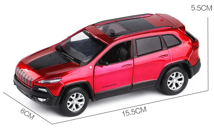 1:32 Jeep Grand Cherokee SUV литая модель легкосплавных автомобилей модель игрушки оттягивающийся звуковой светильник автомобиль игрушка Черный Красный Серебряный для детей подарки на день рождения