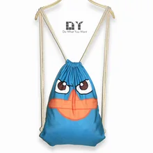 DY aliexpress shoulders Drawstring Bag Blue funny stamp Ms. Perry the platypus beam single shoulder bag