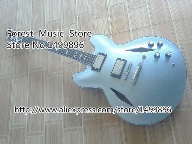 Cheap Metallic Blue Classical Dave Grohl ES-335 Electric Chinese Jazz Guitarra Body & Kits Custom Lefty Available