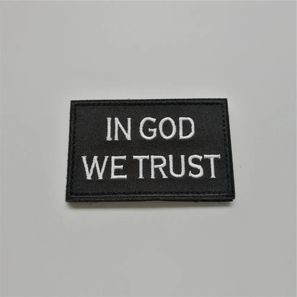 

embroidered funny words In god we trust military patches morale army patch tactical badges army hook back outdoor BIKER