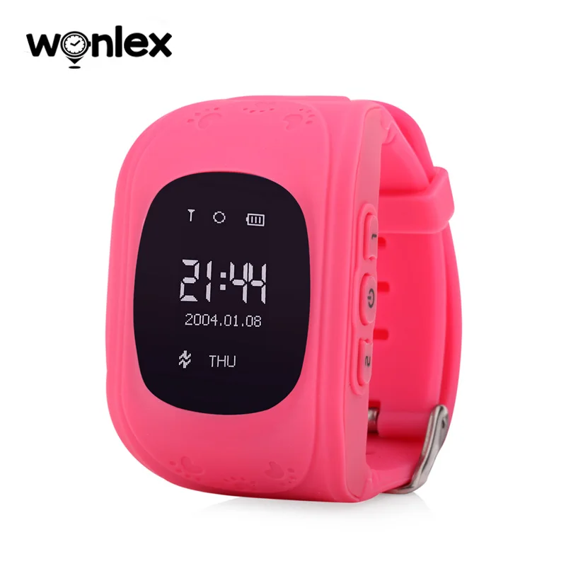 Baratos Reloj inteligente Wonlex Q50 pantalla táctil OLED GPS SOS Call reloj de pulsera buscador de niños rastreador de bebé Monitor Anti pérdida SeTracker