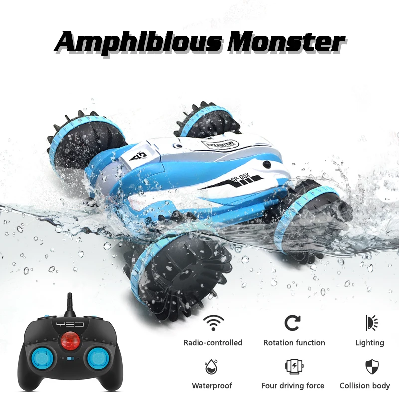 

1/24 RC Amphibious Crawler Tank Land/Water 8km/h Driving Tracked Vehicle Tank RC Truck 2.4G Remote Control Waterproof Tank