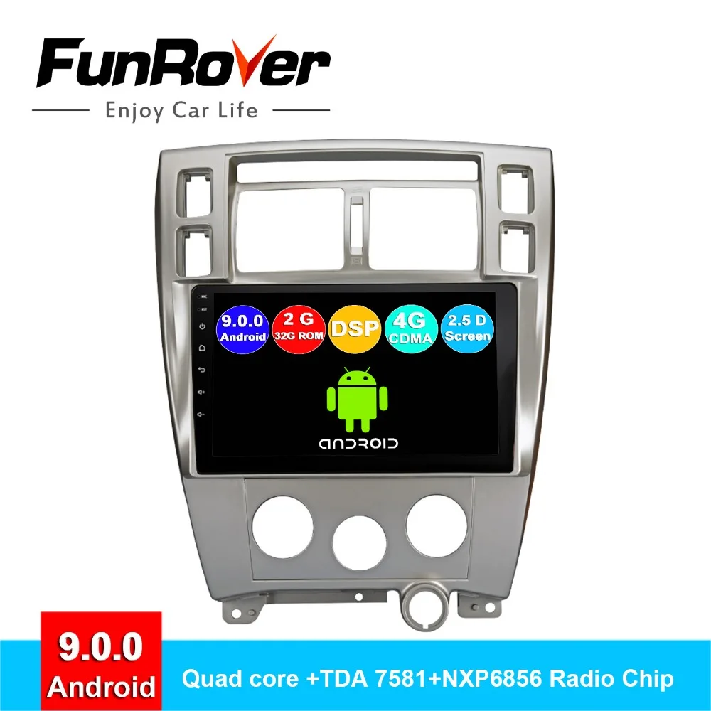 Sale FUNROVER android 9.0 2.5D+IPS car radio multimedia player For Hyundai Tucson 2006-2014 dvd gps navigation stereo autoradio DSP 0