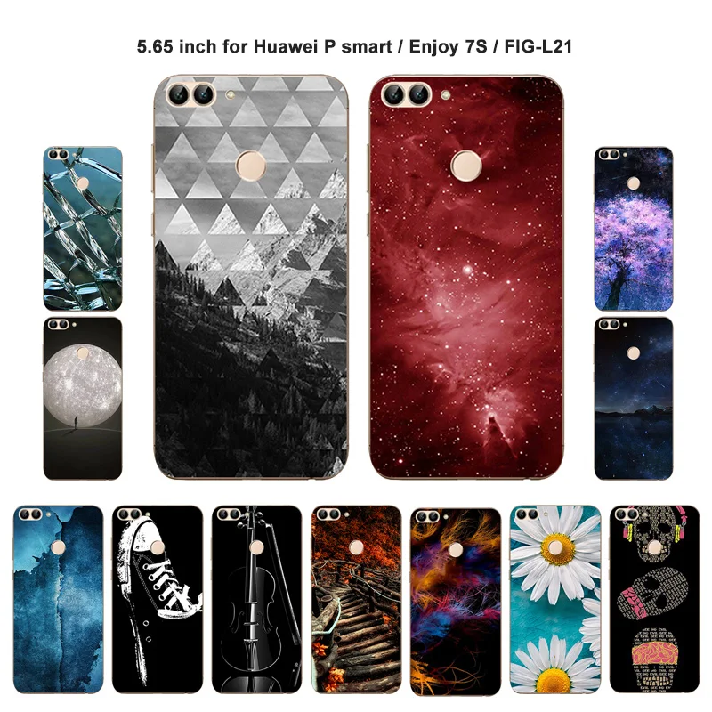 Для Huawei P чехол для смартфона Scape Painted 5 65 &quotдля Enjoy 7S Мягкий силиконовый FIG-L21 FIG-LX1 |
